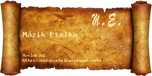 Mázik Etelka névjegykártya